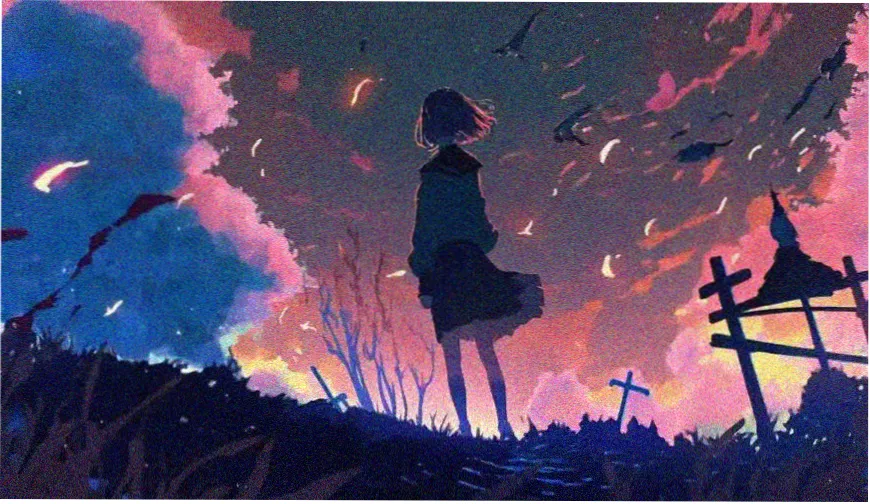 水墨长卷式横幅：夜夜影院未满十八勿进条目卷首